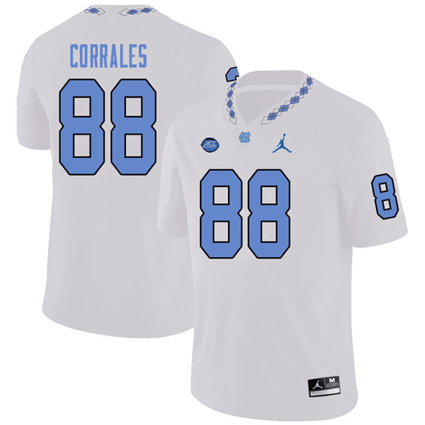 Jordan Brand Men #88 Beau Corrales North Carolina Tar Heels College Football Jerseys Sale-White